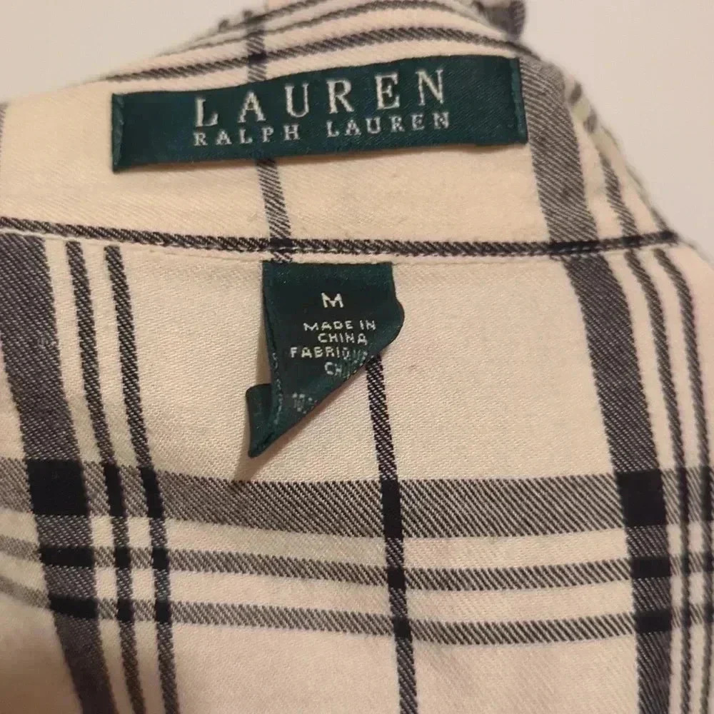 Ralph Lauren ruffled collar plaid shirt size M - Picture 4 of 4